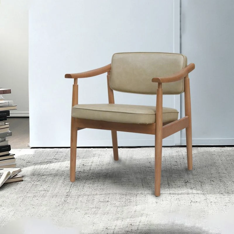 Eetkamerstoelen traditionele stijl, eetkamerstoel met keukenarm en houten poten Clearhalo