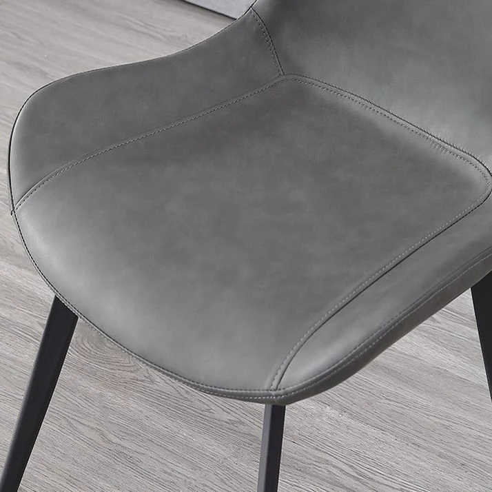 Eetkamerstoelen van kunstleer, industriële eetkamerstoelen met massieve rugleuning Clearhalo