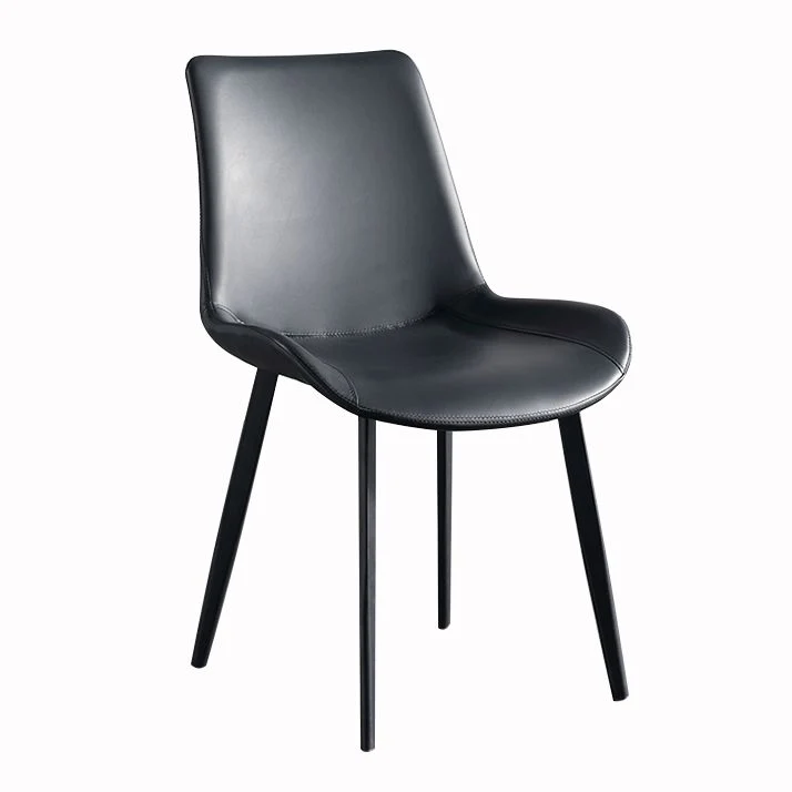 Eetkamerstoelen van kunstleer, industriële eetkamerstoelen met massieve rugleuning Clearhalo