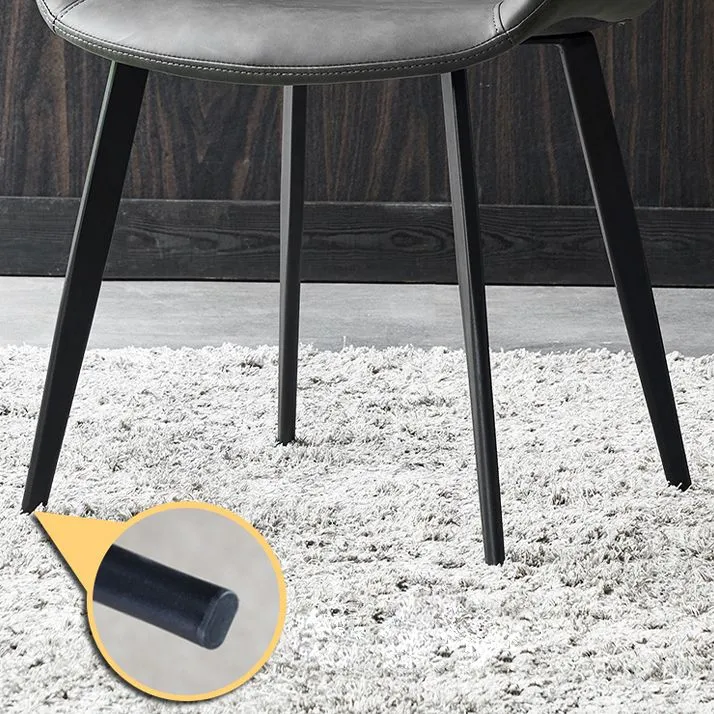 Eetkamerstoelen van kunstleer, industriële eetkamerstoelen met massieve rugleuning Clearhalo