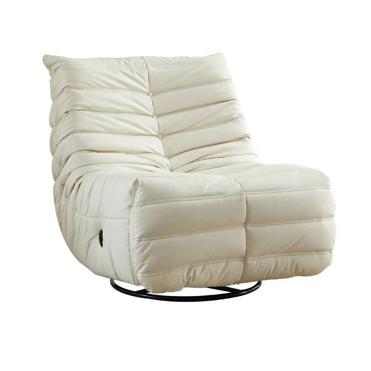 Effen kleur draaibare rocker standaard fauteuil kunstleer fauteuil met opbergruimte Clearhalo