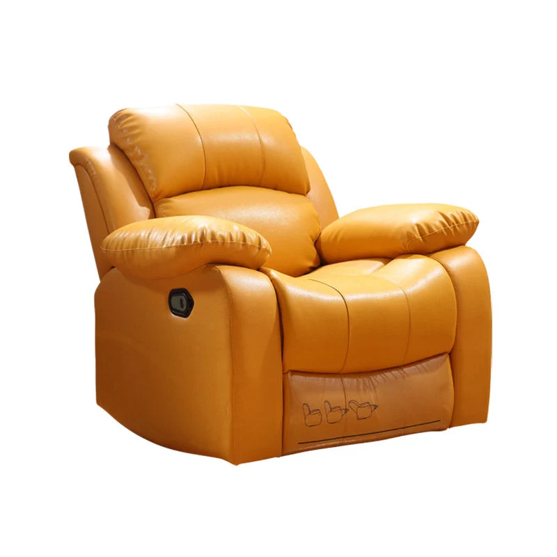 Effen kleur draaibare rocker standaard fauteuil houten frame kunstleer fauteuil Clearhalo