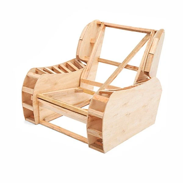 Effen kleur draaibare rocker standaard fauteuil houten frame kunstleer fauteuil Clearhalo
