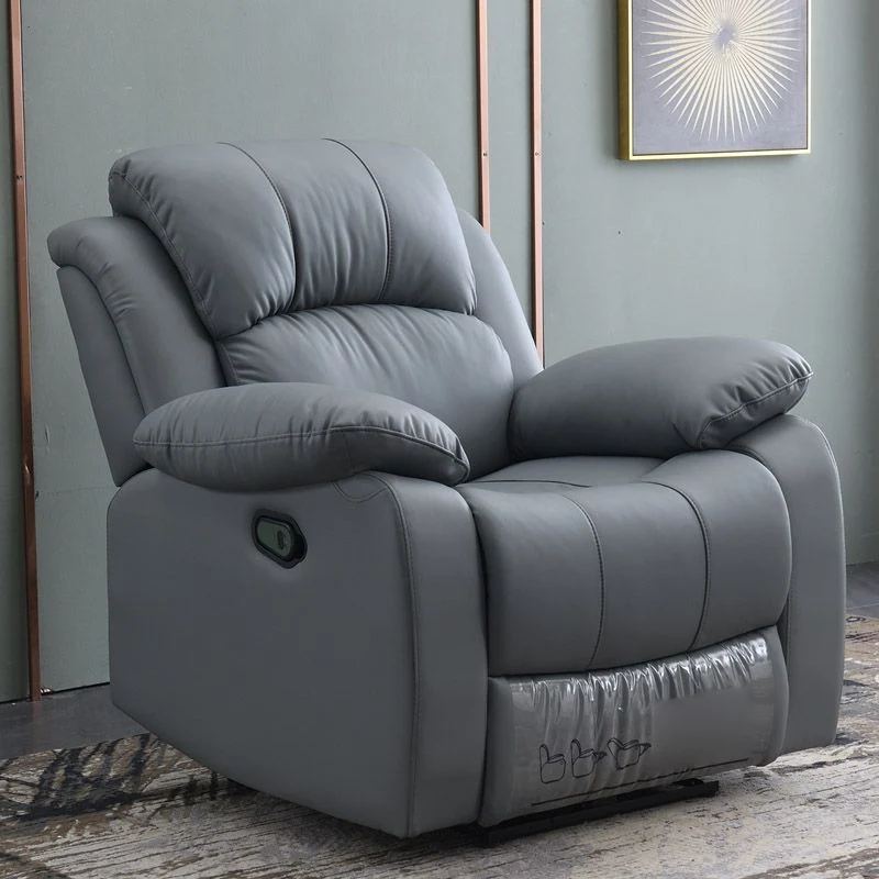 Effen kleur draaibare rocker standaard fauteuil houten frame kunstleer fauteuil Clearhalo
