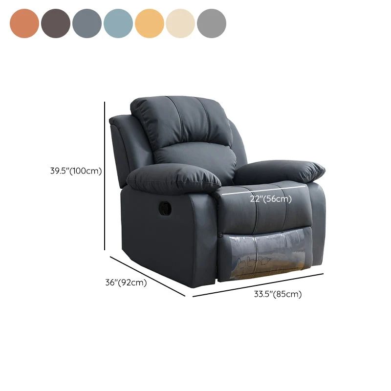 Effen kleur home theater fauteuil gebonden lederen eigentijdse stoel voor thuis Clearhalo
