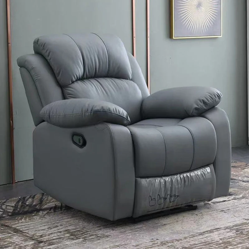 Effen kleur home theater fauteuil gebonden lederen eigentijdse stoel voor thuis Clearhalo