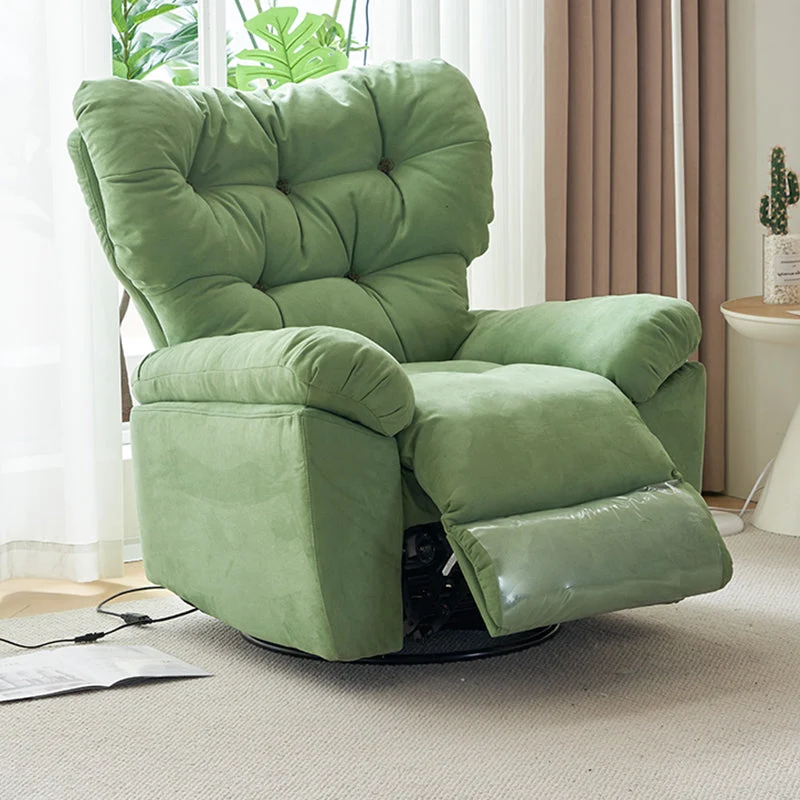 Effen kleur microsuède fauteuil metalen frame standaard fauteuil met getufte rugleuning Clearhalo