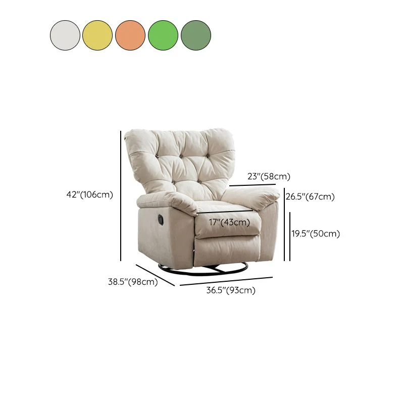 Effen kleur microsuède fauteuil metalen frame standaard fauteuil met getufte rugleuning Clearhalo