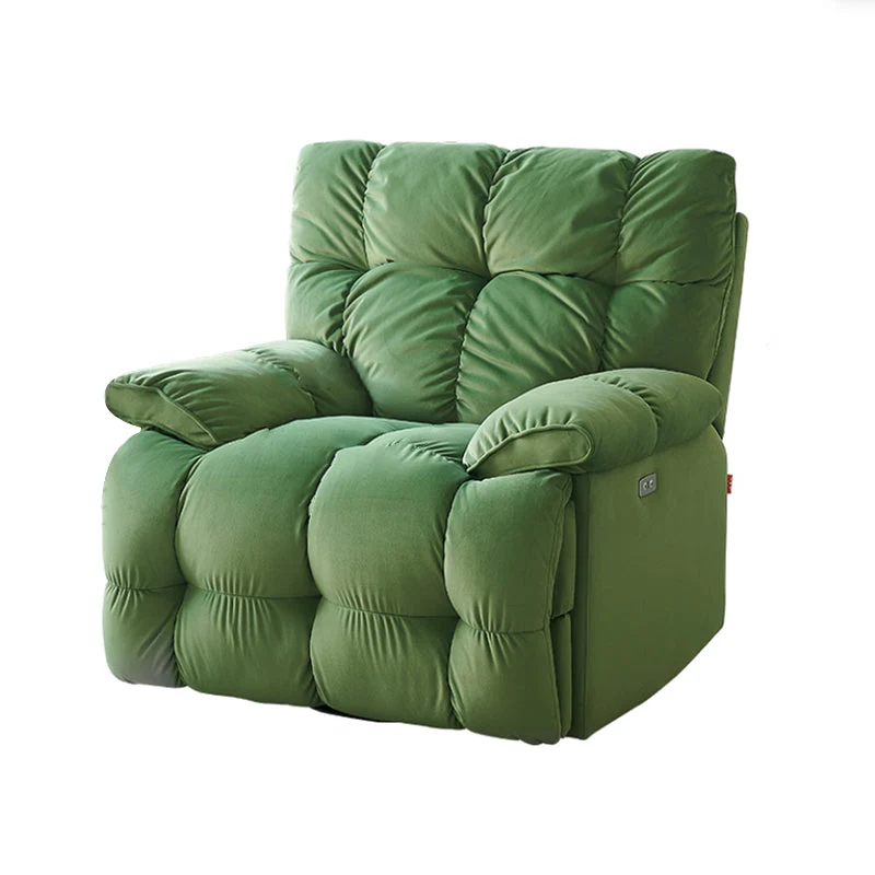 Effen kleur microsuède standaard fauteuil metalen frame fauteuil met voetsteun Clearhalo