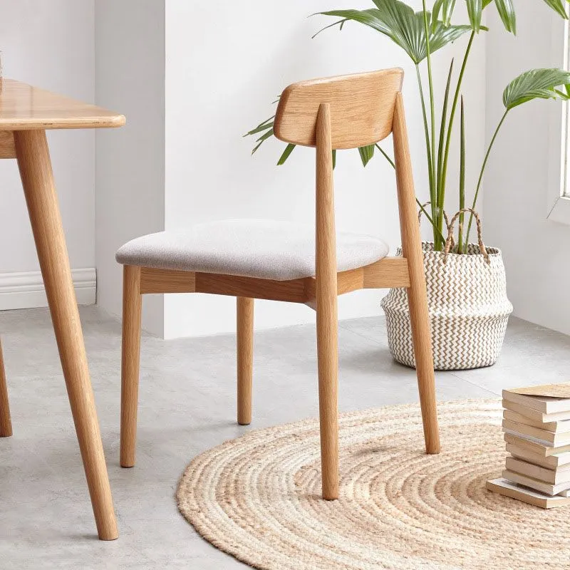 Eigentijds design eetkamerstoel met open rug, armloze stoelen met houten poten Clearhalo
