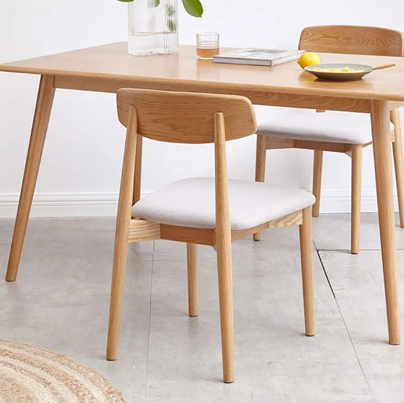 Eigentijds design eetkamerstoel met open rug, armloze stoelen met houten poten Clearhalo