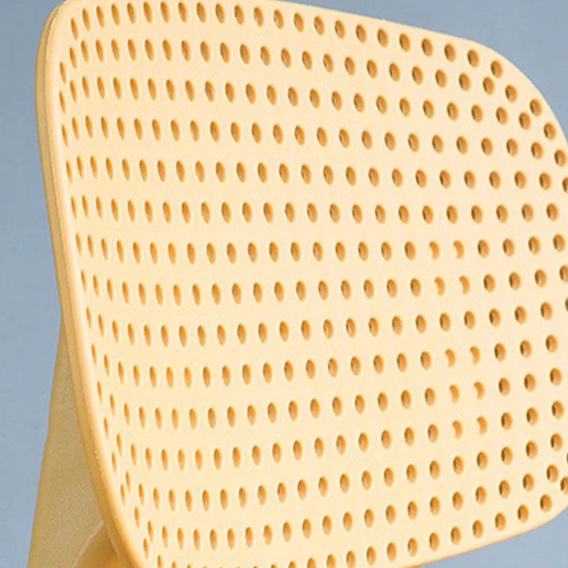 Eigentijdse bijzetstoel Kunststof eetkamerstoel met open rug voor eetkamer Clearhalo