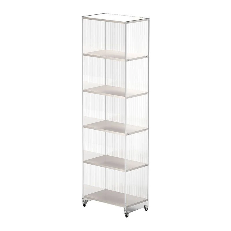 Eigentijdse boekenplank met gesloten achterkant, acrylboekenkast voor thuiskantoor Clearhalo