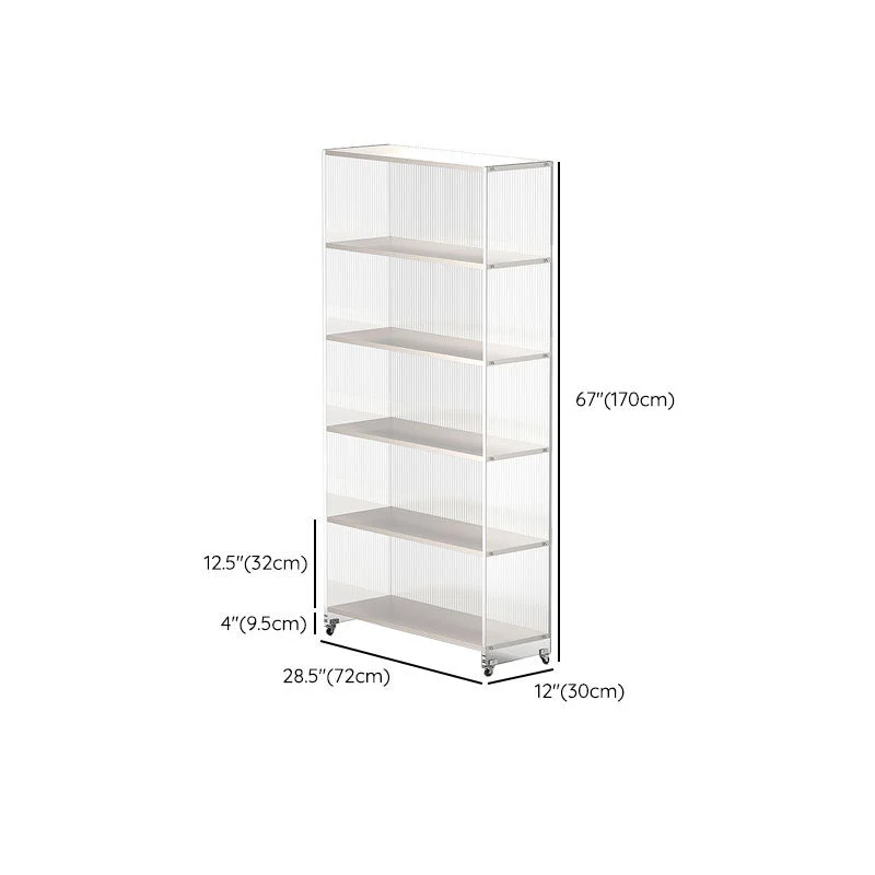 Eigentijdse boekenplank met gesloten achterkant, acrylboekenkast voor thuiskantoor Clearhalo