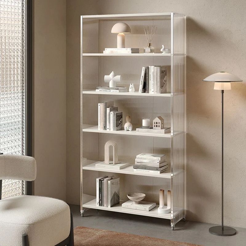 Eigentijdse boekenplank met gesloten achterkant, acrylboekenkast voor thuiskantoor Clearhalo