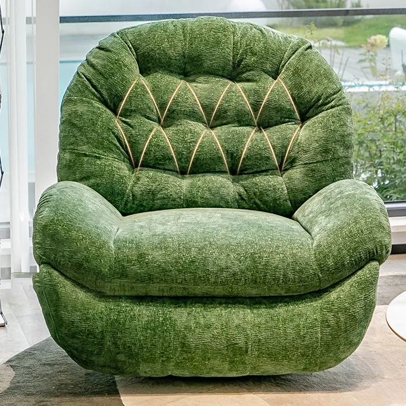 Eigentijdse draaibare rocker standaard fauteuil fluweel/kunstleer Clearhalo
