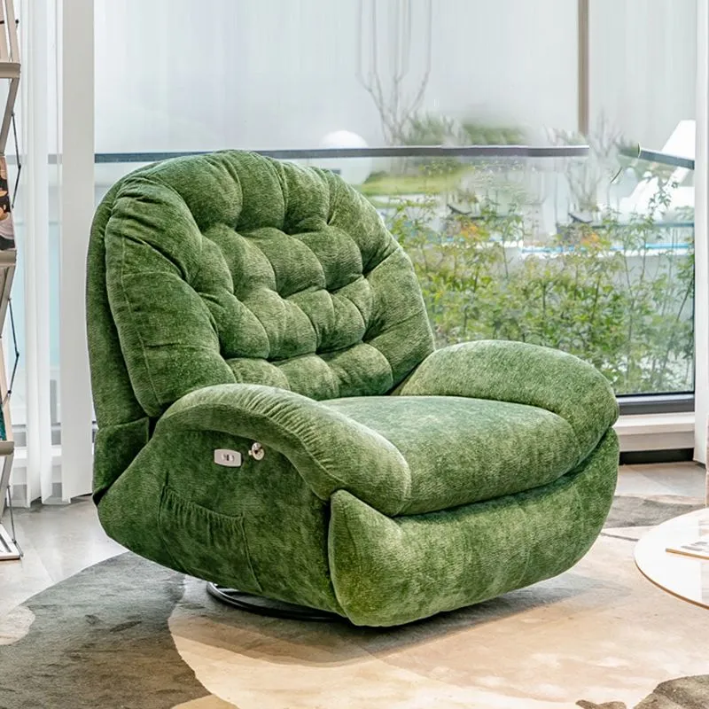 Eigentijdse draaibare rocker standaard fauteuil fluweel/kunstleer Clearhalo