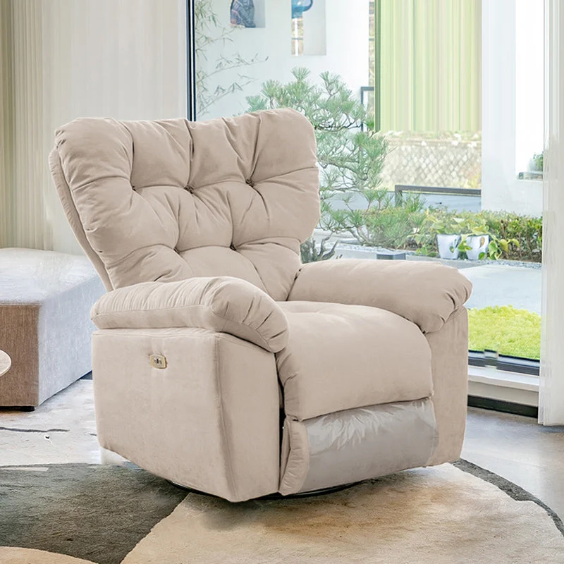 Eigentijdse draaibare rocker standaard fauteuil microsuède fauteuil Clearhalo
