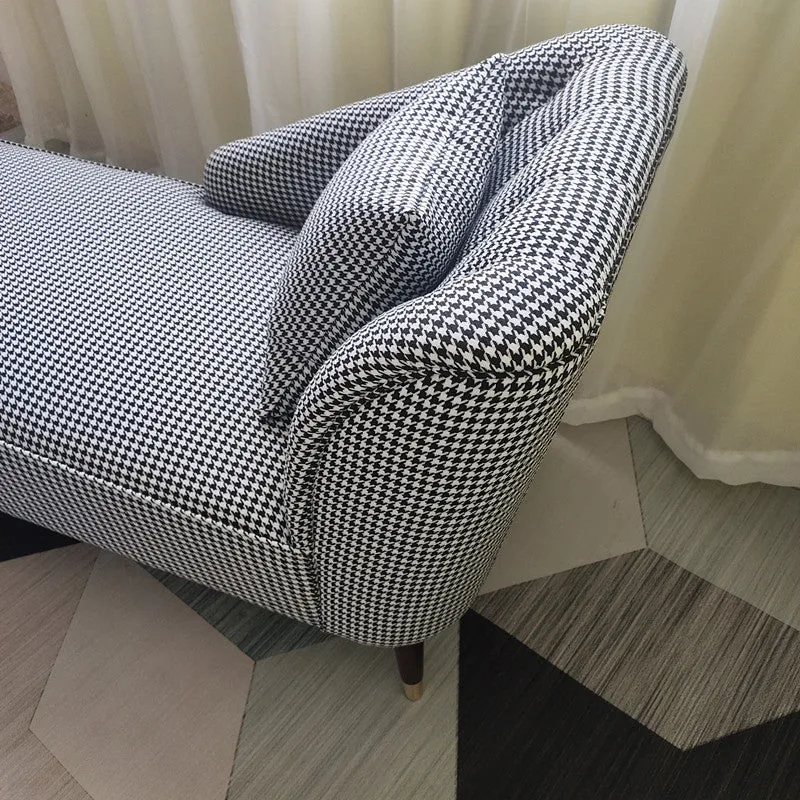 Eigentijdse eenarmige chaise verzonken armaccentstoel voor de woonkamer Clearhalo