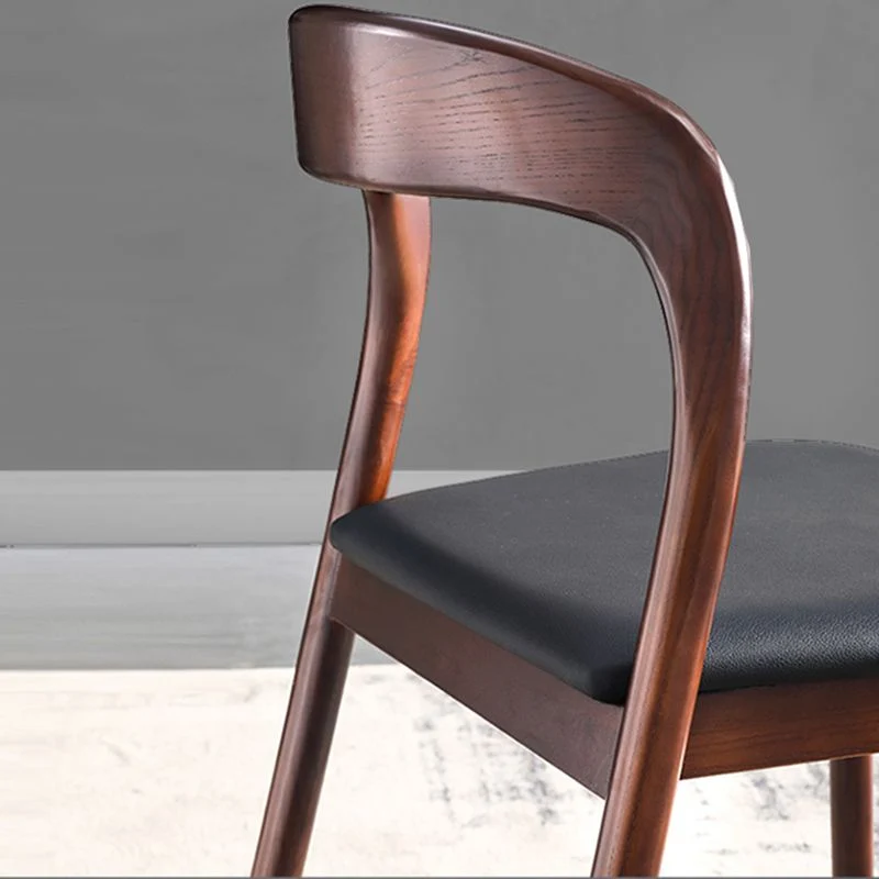 Eigentijdse eetkamer massief houten zijstoel Eetkamerstoel met open rug Clearhalo