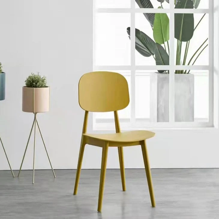 Eigentijdse eetkamerstoel Armloze eetkamerstoelen met plastic poten voor keuken Clearhalo