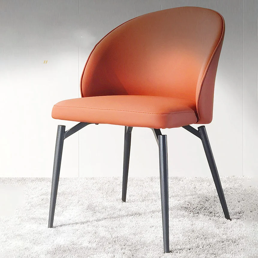 Eigentijdse eetkamerstoel Armloze zijstoelen met metalen poten voor keuken Clearhalo