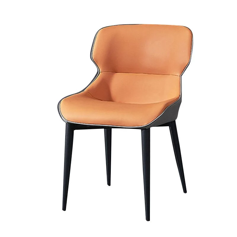 Eigentijdse eetkamerstoel Eetkamerarm-zijstoelen met metalen poten Clearhalo