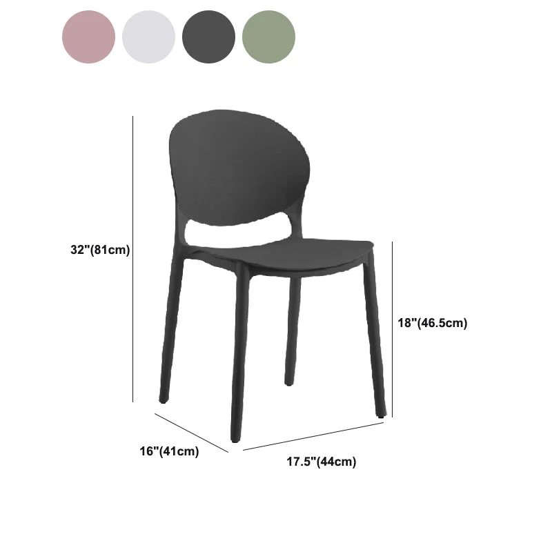 Eigentijdse eetkamerstoelen Armloze eetkamerstoelen met plastic poten voor de keuken Clearhalo