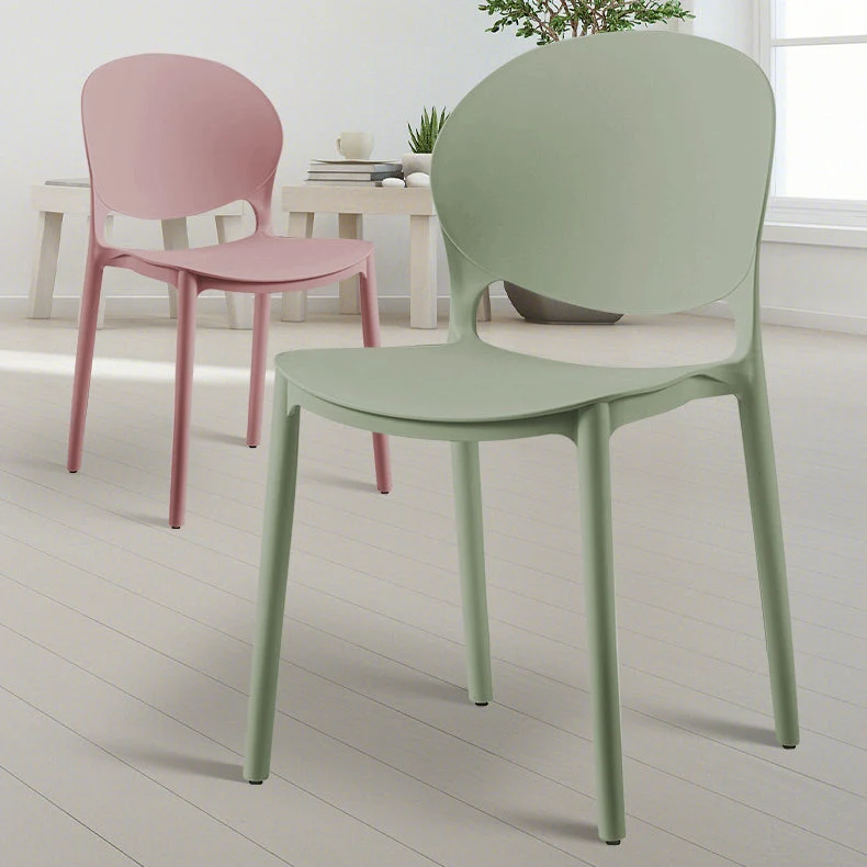 Eigentijdse eetkamerstoelen Armloze eetkamerstoelen met plastic poten voor de keuken Clearhalo
