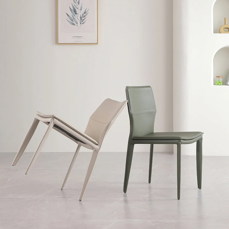 Eigentijdse eetkamerstoelen Armloze stoelen met metalen poten voor thuis Clearhalo