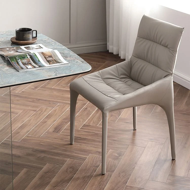 Eigentijdse eetkamerstoelen Armloze stoelen voor keuken met metalen poten Clearhalo