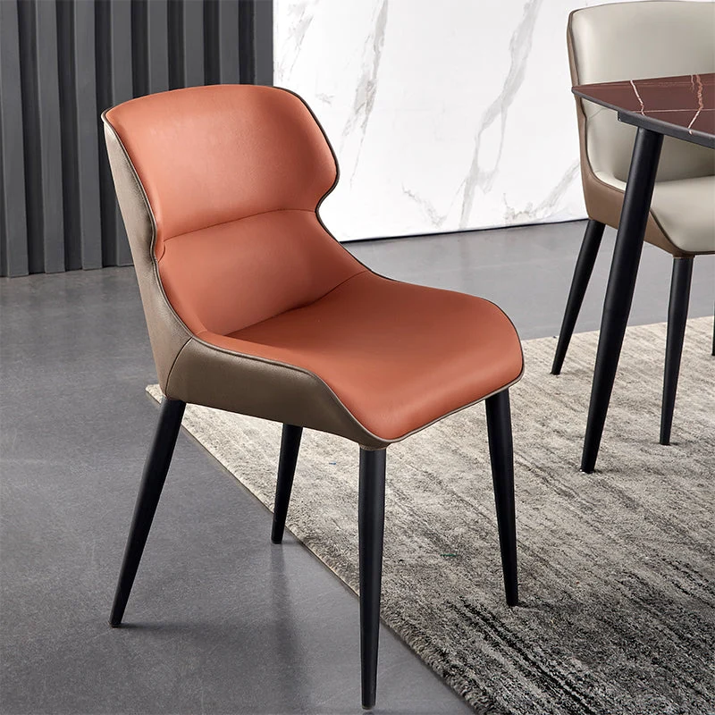 Eigentijdse eetkamerstoelen Fauteuil met metalen poten voor thuis Clearhalo