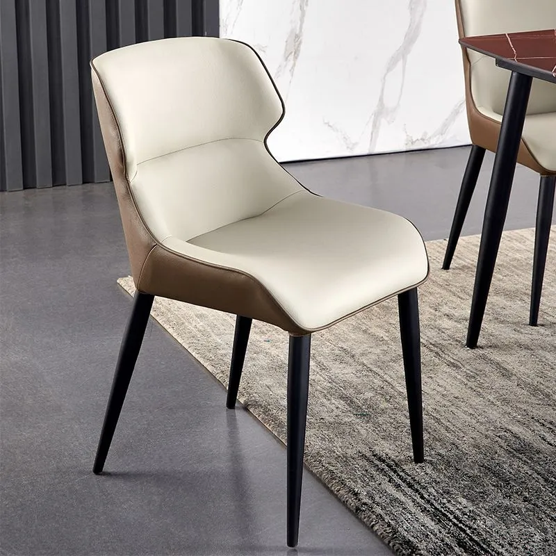 Eigentijdse eetkamerstoelen Fauteuil met metalen poten voor thuis Clearhalo