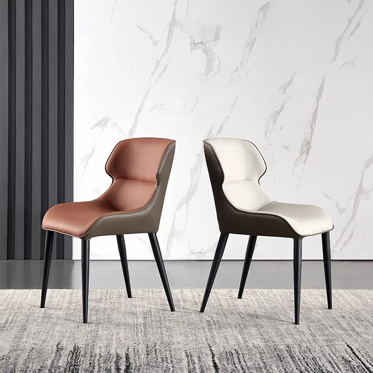 Eigentijdse eetkamerstoelen Fauteuil met metalen poten voor thuis Clearhalo