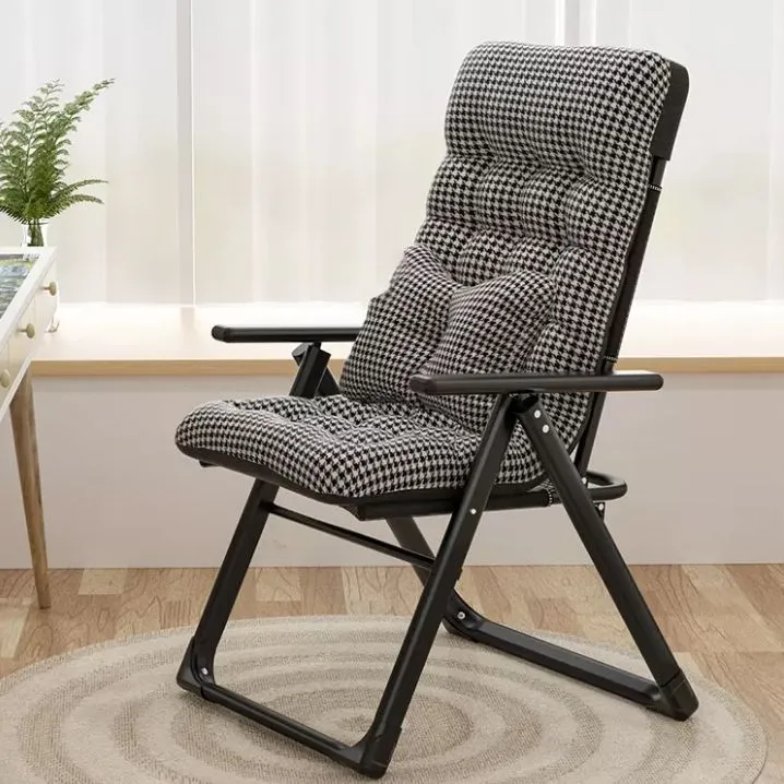 Eigentijdse fauteuil met metalen onderstel en rugleuning met positievergrendeling Clearhalo