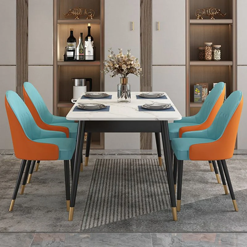 Eigentijdse gestoffeerde armloze eetkamerstoelen Parsons stoelen Clearhalo