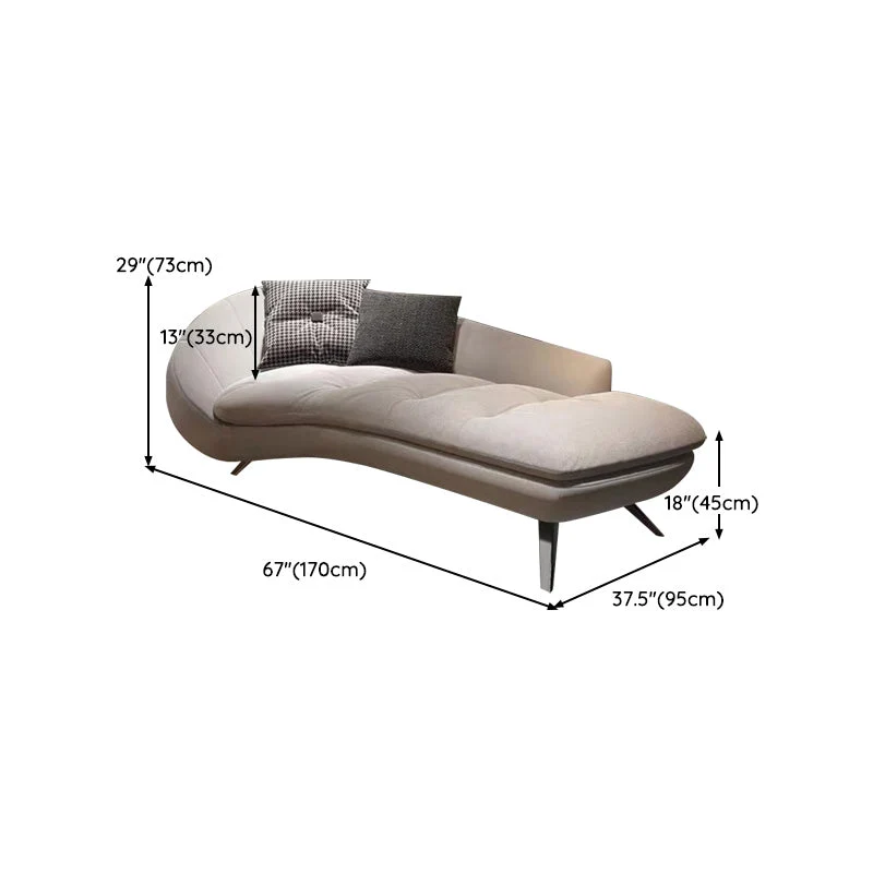 Eigentijdse gestoffeerde chaise longue. Eén gewapende chaise longue Clearhalo