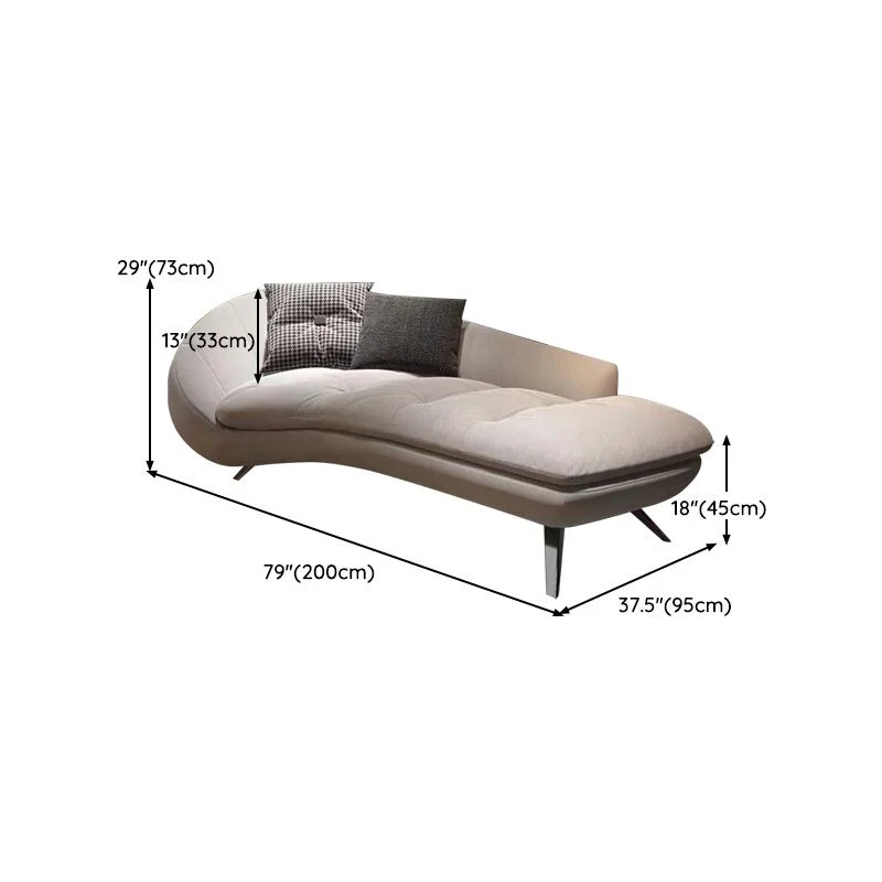 Eigentijdse gestoffeerde chaise longue. Eén gewapende chaise longue Clearhalo