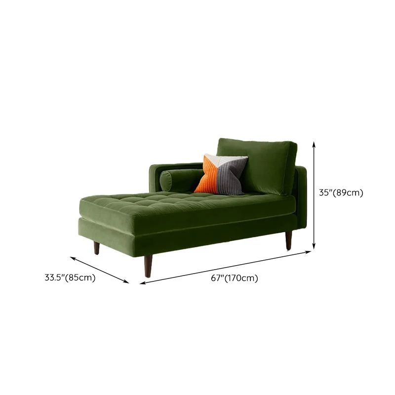 Eigentijdse gestoffeerde chaise longue met vierkante armleuningen groen/blauw Clearhalo