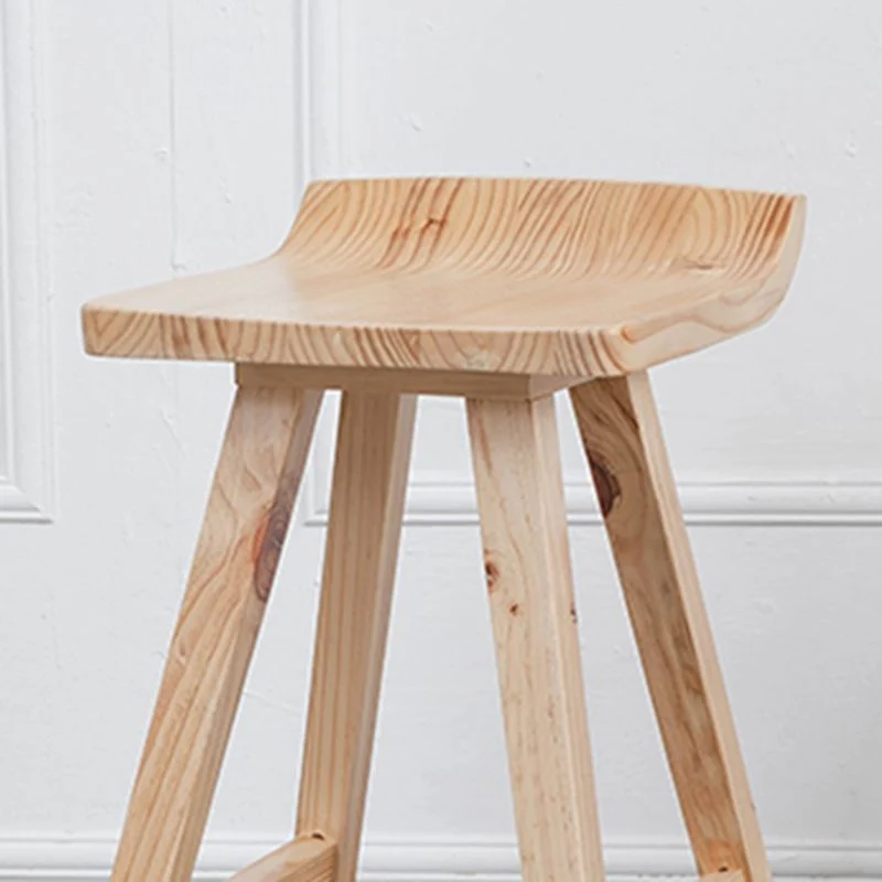 Eigentijdse houten barkruk met lage rugleuning voor thuisgebruik Clearhalo