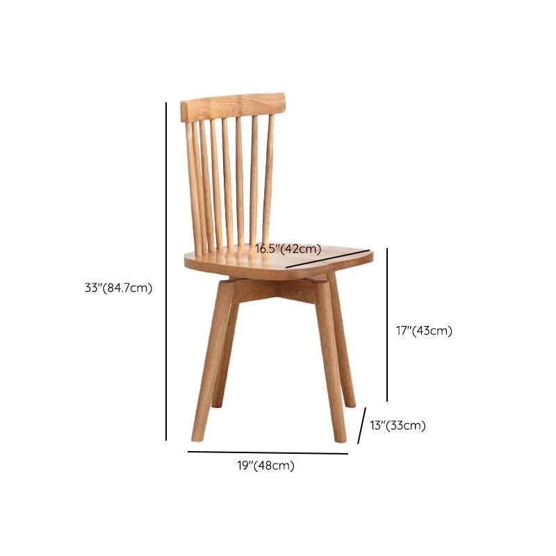 Eigentijdse houten draaibare armloze eetkamerstoelen met lattenbodem (set van 1/2/4/6/8) Clearhalo