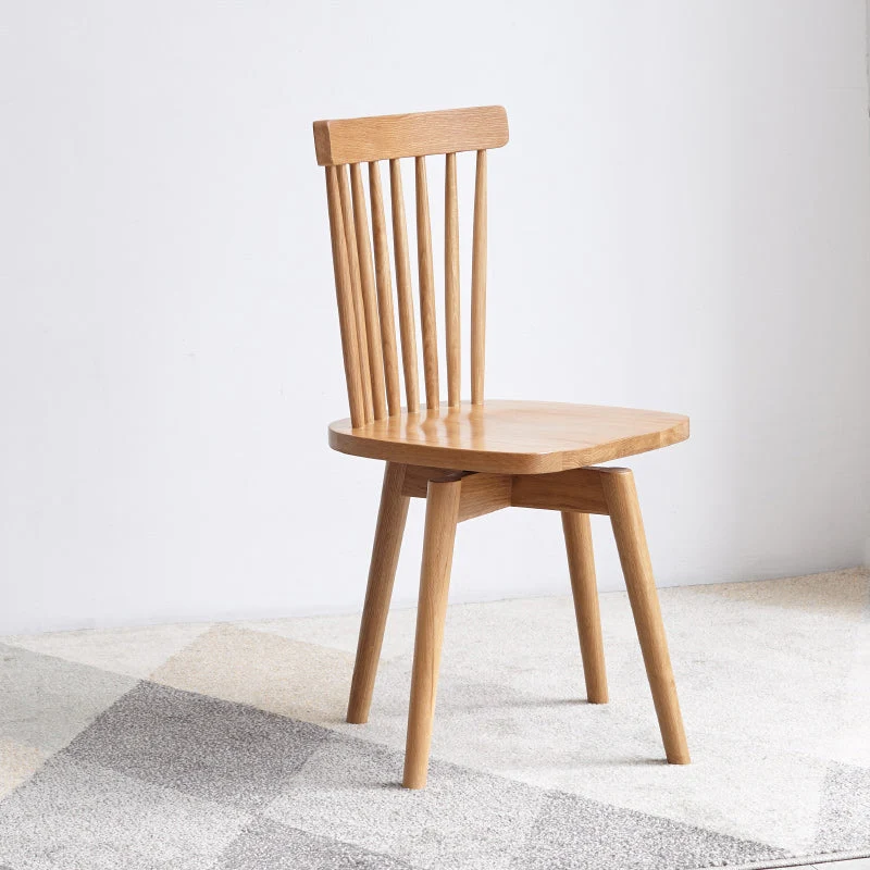 Eigentijdse houten draaibare armloze eetkamerstoelen met lattenbodem (set van 1/2/4/6/8) Clearhalo
