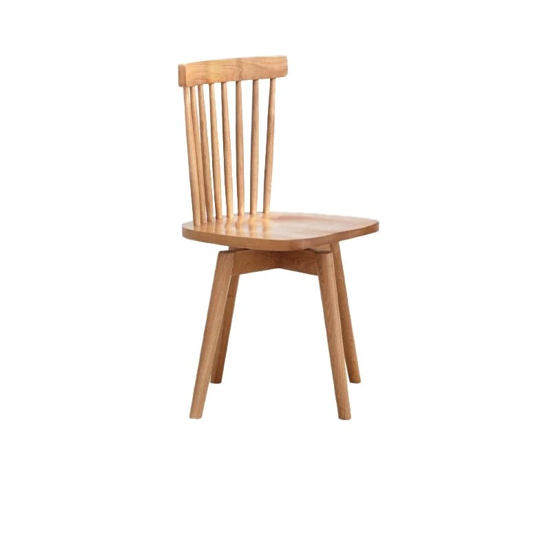 Eigentijdse houten draaibare armloze eetkamerstoelen met lattenbodem (set van 1/2/4/6/8) Clearhalo