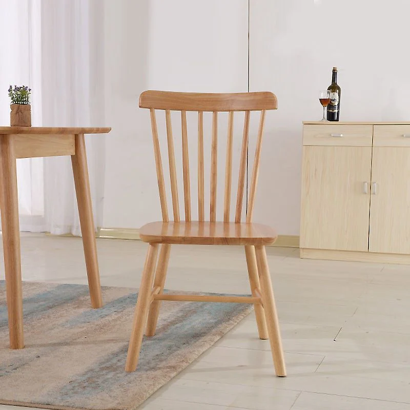 Eigentijdse houten eetkamerstoel Windsor-achterkantstoel matte afwerking voor binnen Clearhalo