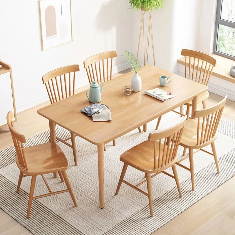 Eigentijdse houten eetkamerstoel Windsor-achterkantstoel matte afwerking voor binnen Clearhalo