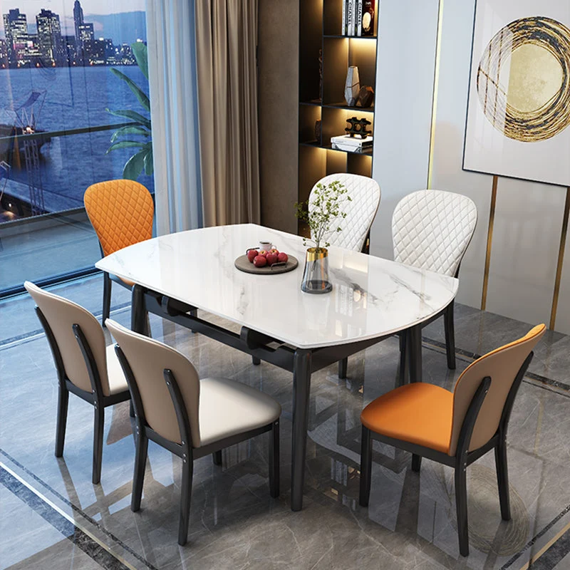 Eigentijdse houten eetkamerstoelen zonder armleuningen, gestoffeerde zijstoelen voor gebruik restaurants Clearhalo
