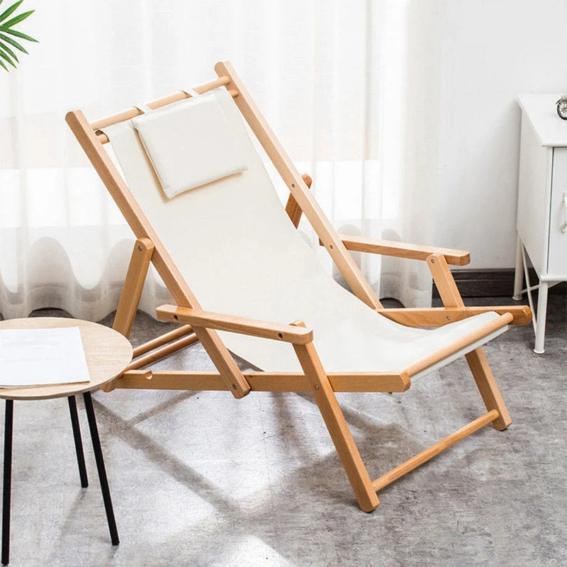 Eigentijdse houten frame standaard fauteuil opvouwbare fauteuil Clearhalo