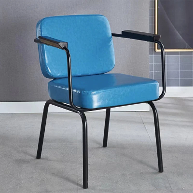 Eigentijdse keukeneetkamerstoel, gestoffeerde fauteuil met zwarte poten Clearhalo