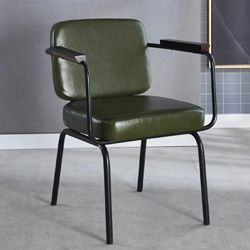Eigentijdse keukeneetkamerstoel, gestoffeerde fauteuil met zwarte poten Clearhalo