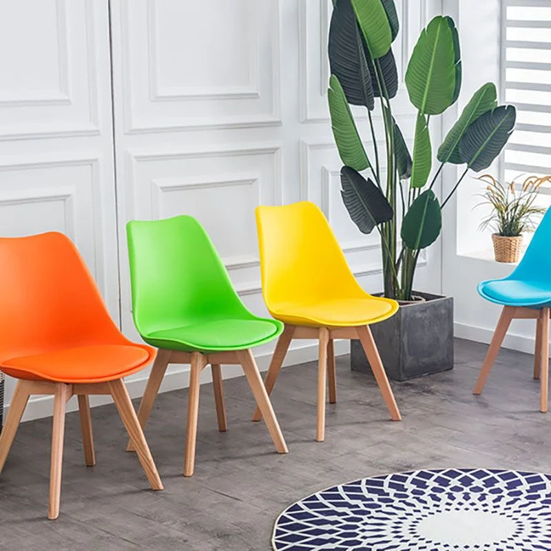 Eigentijdse keukenstoel eetkamerarmloze stoelen met houten poten Clearhalo